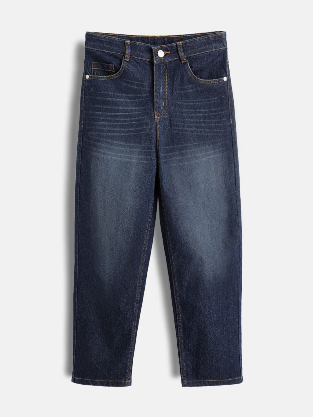 Urbano Juniors Boy Dark Blue Regular Fit Washed Denim Jeans Stretchable