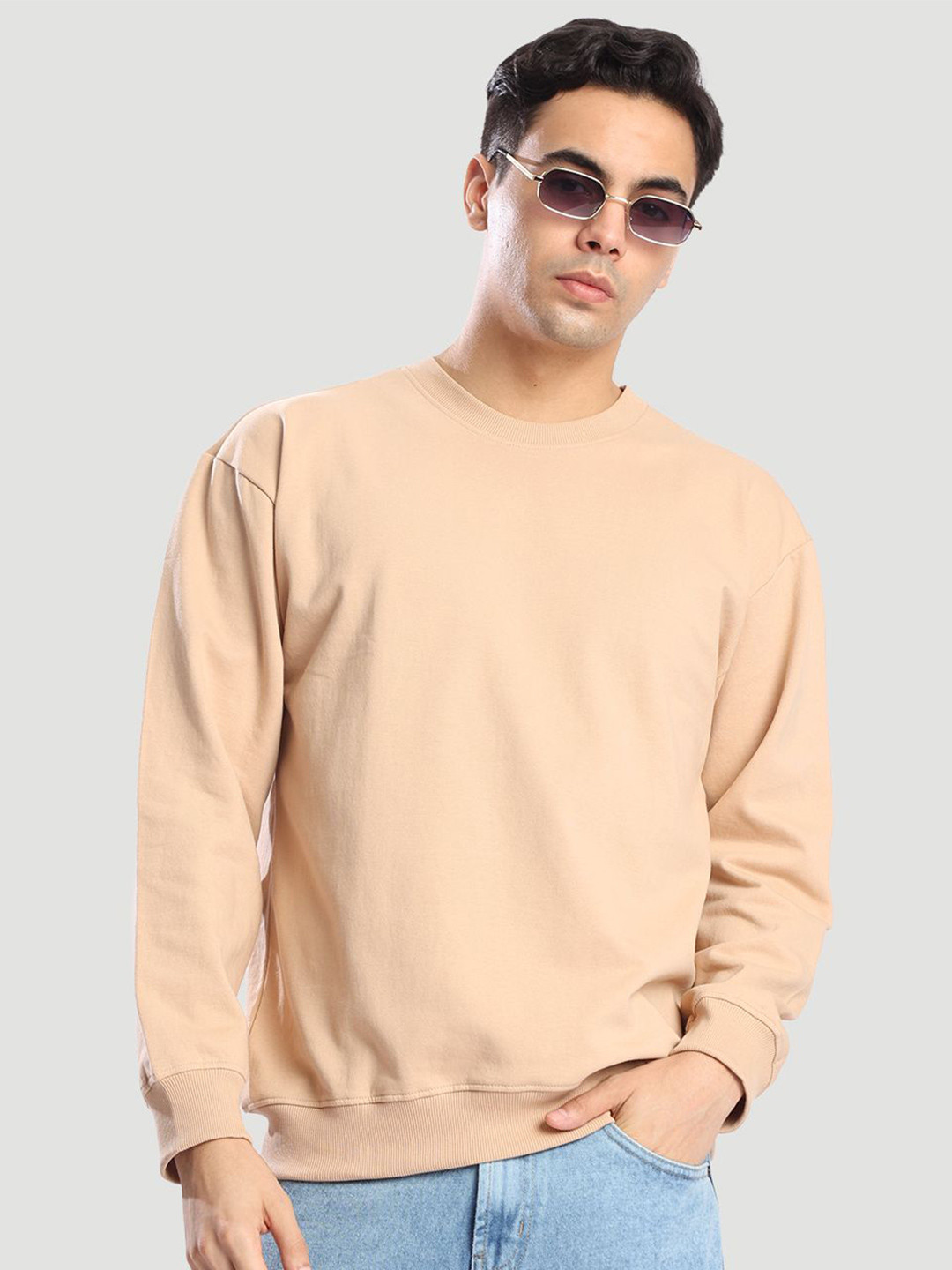 Bene Kleed Men Crew Neck Drop shoulder Sweatshirt