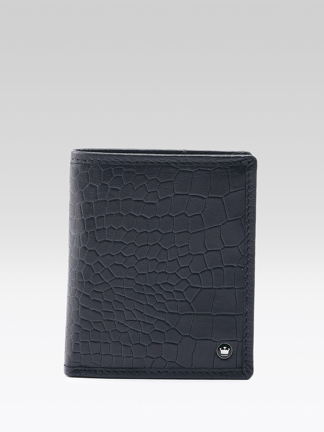 Louis Philippe Men Animal Textured Leather Two Fold Wallet