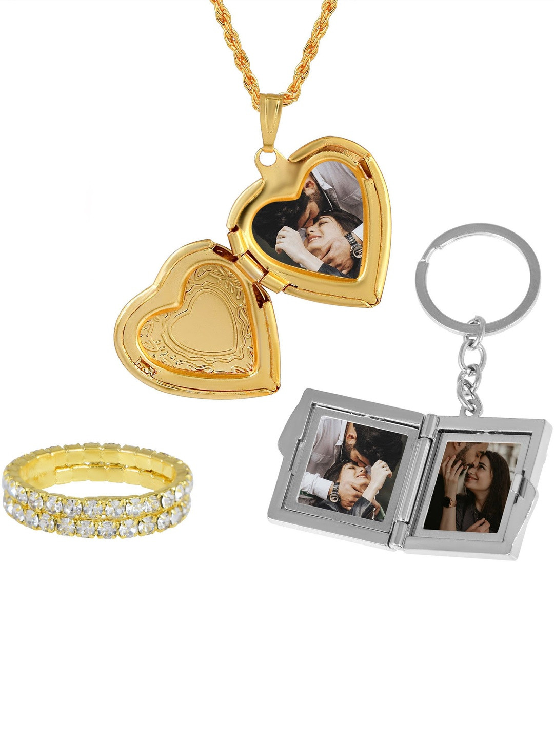 DZINETRENDZ Brass Silver-Plated Pendants And Ring