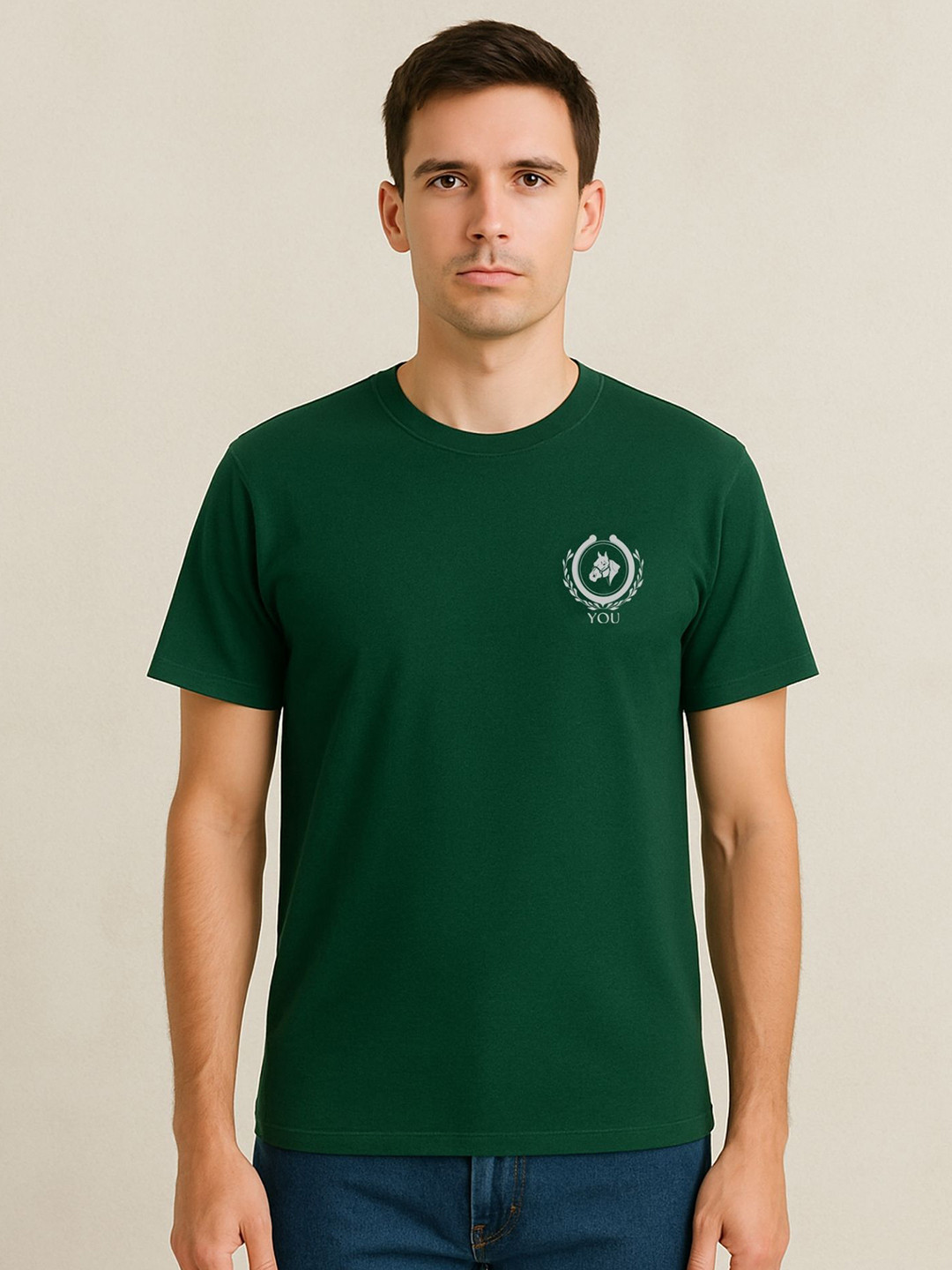 Y.O.U Round Neck Pure Cotton Regular Fit T-shirt
