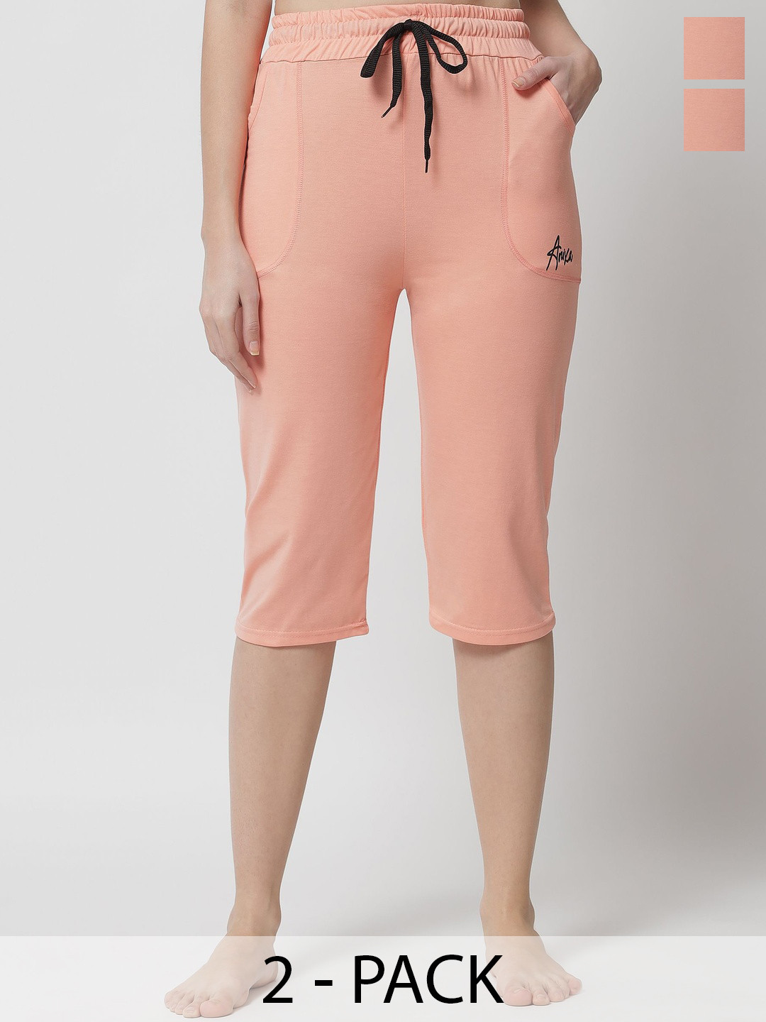 TRENDY WORLD Women Pack Of 2 Knee Length Capris