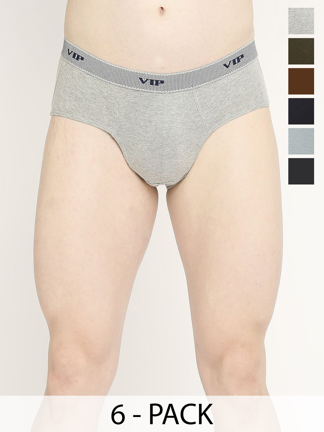 VIP Pack Of  6 Pure Cotton Briefs - VP-MI-BF-FRESH-1P-IN-PO6-95