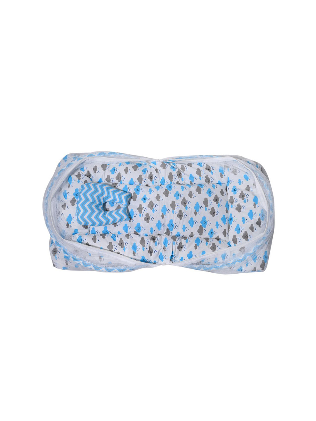 ADORE STUFF Kids Cloud Printed Pure Cotton Mattress Set With Neck Pillow