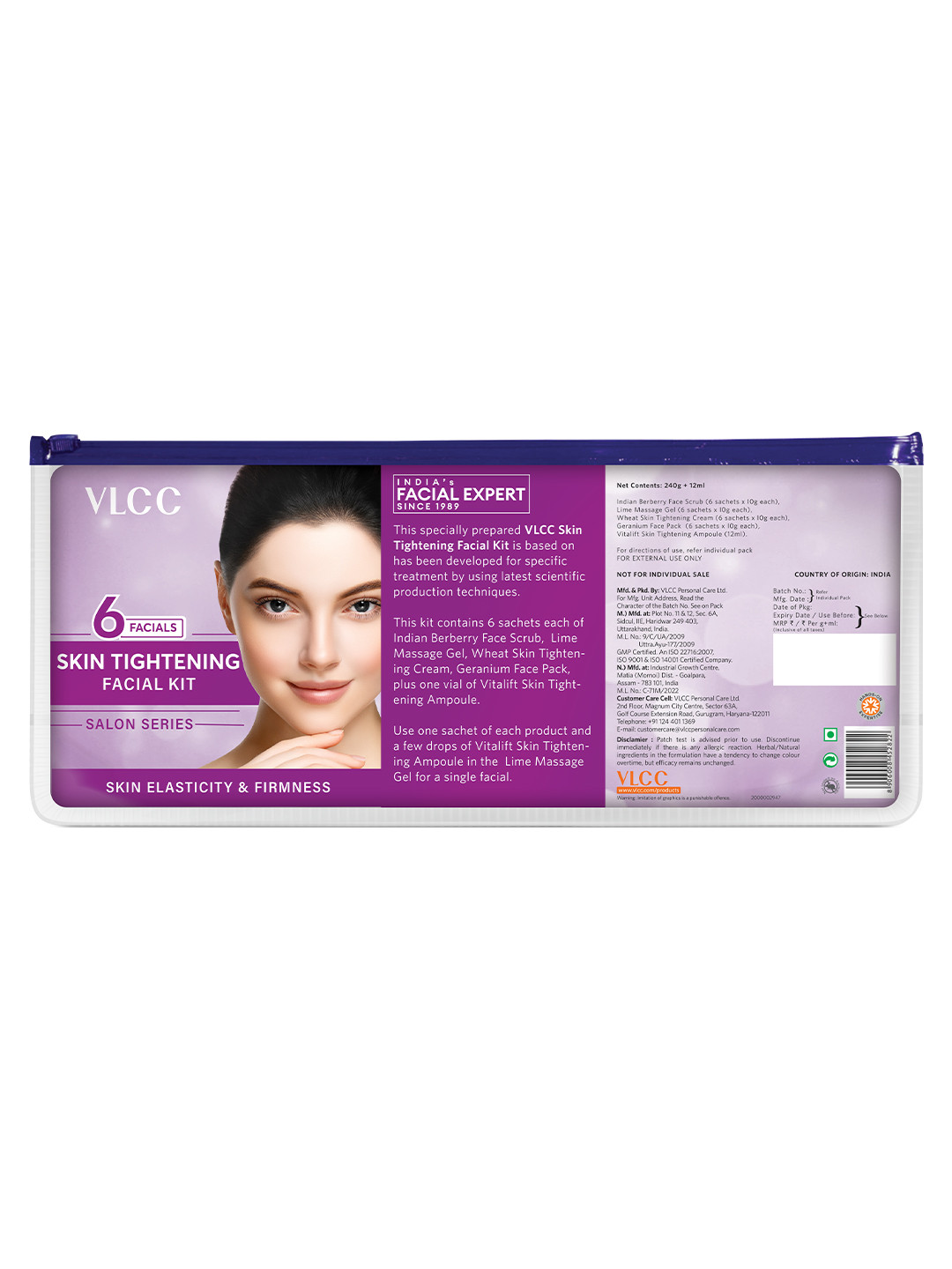 VLCC Salon Series Skin Tightening Facial Kit (6 Facials) - 240g + 12ml