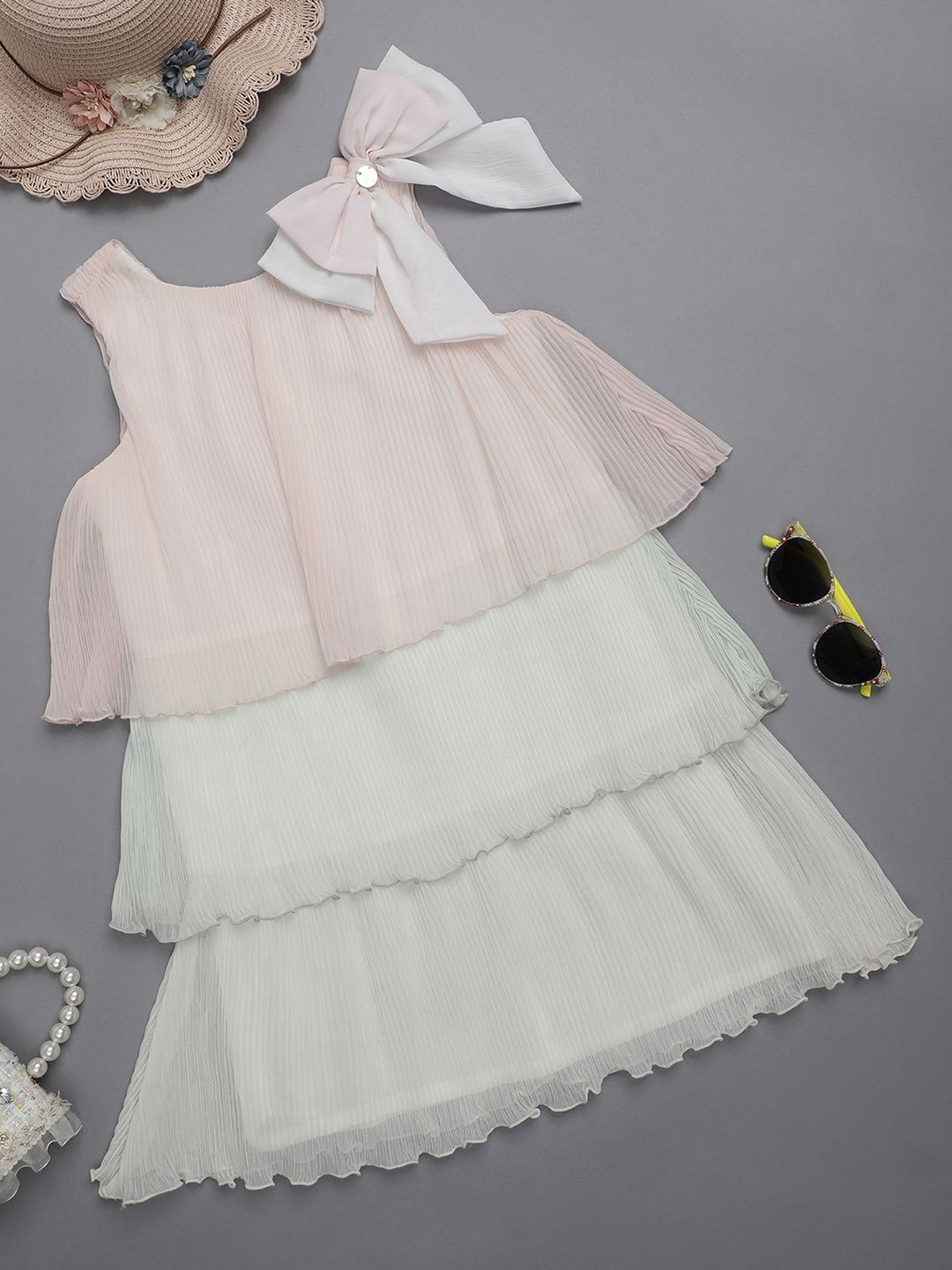 One Friday Girls Multi Layered Pleated Dress