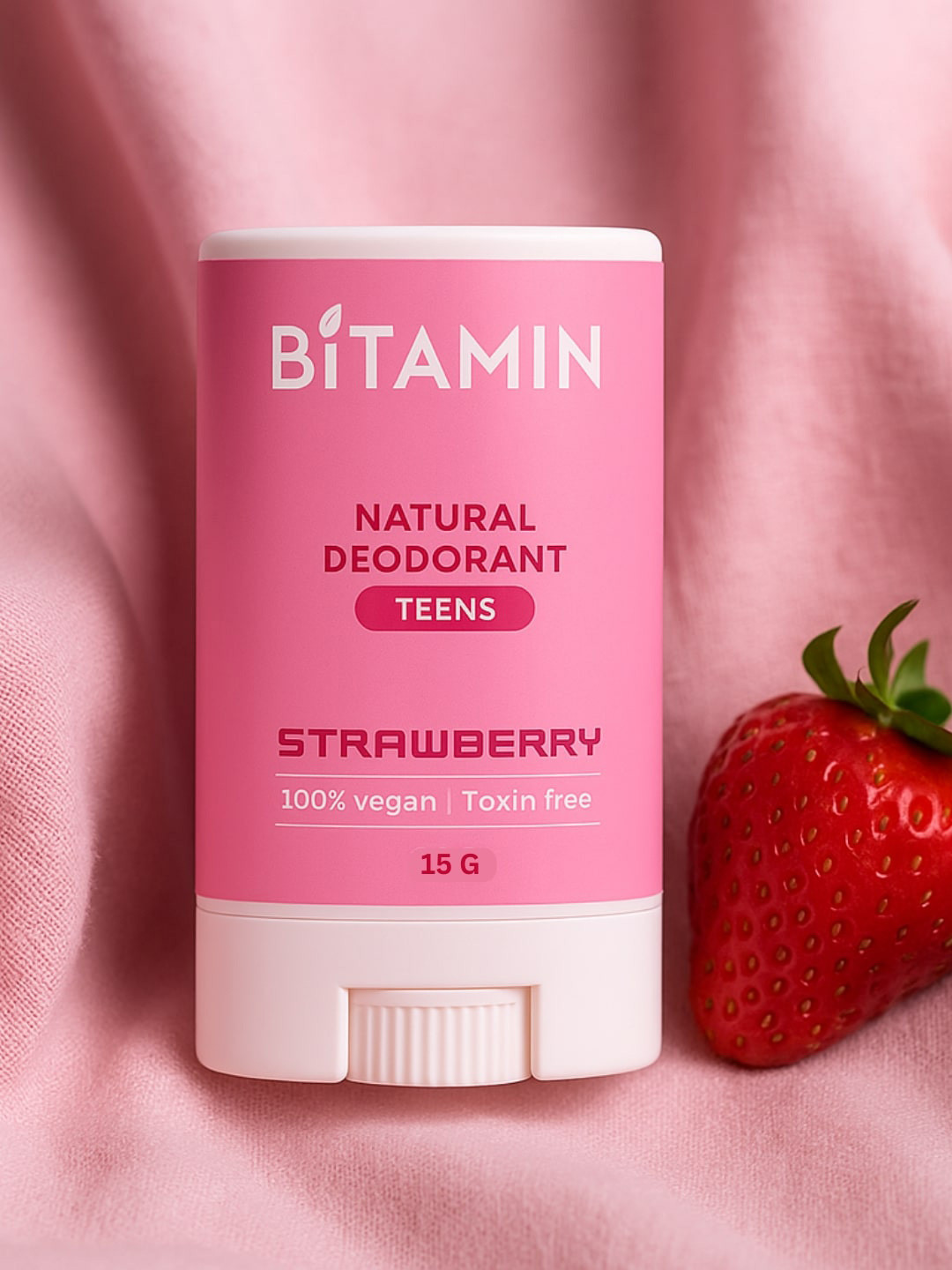 Bitamin Naturals Pvt Strawberry Natural Deodorant Teens Long Lasting Fresh