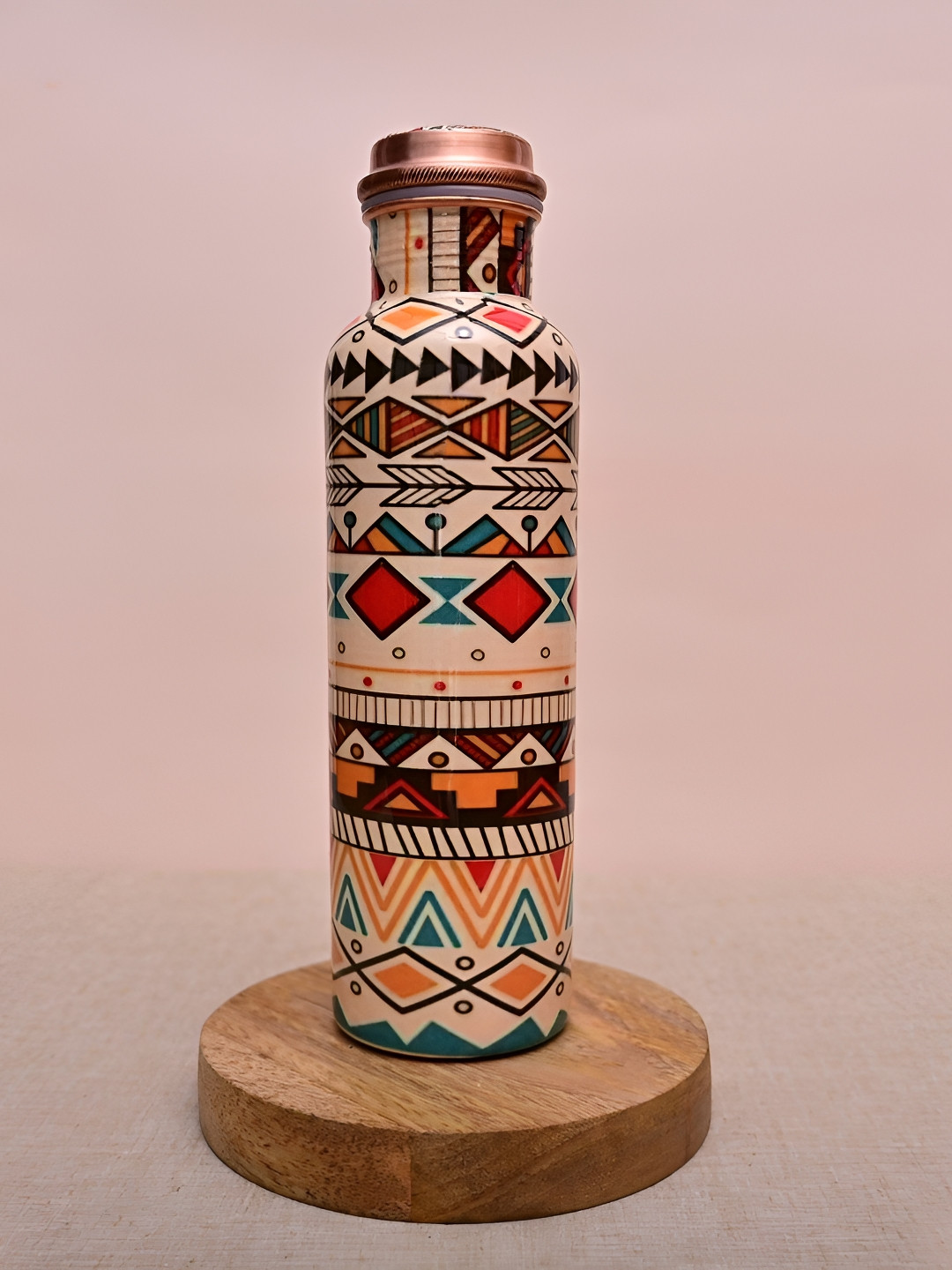 oggn Multicolor Single Printed Copper Water Bottle 950 ml