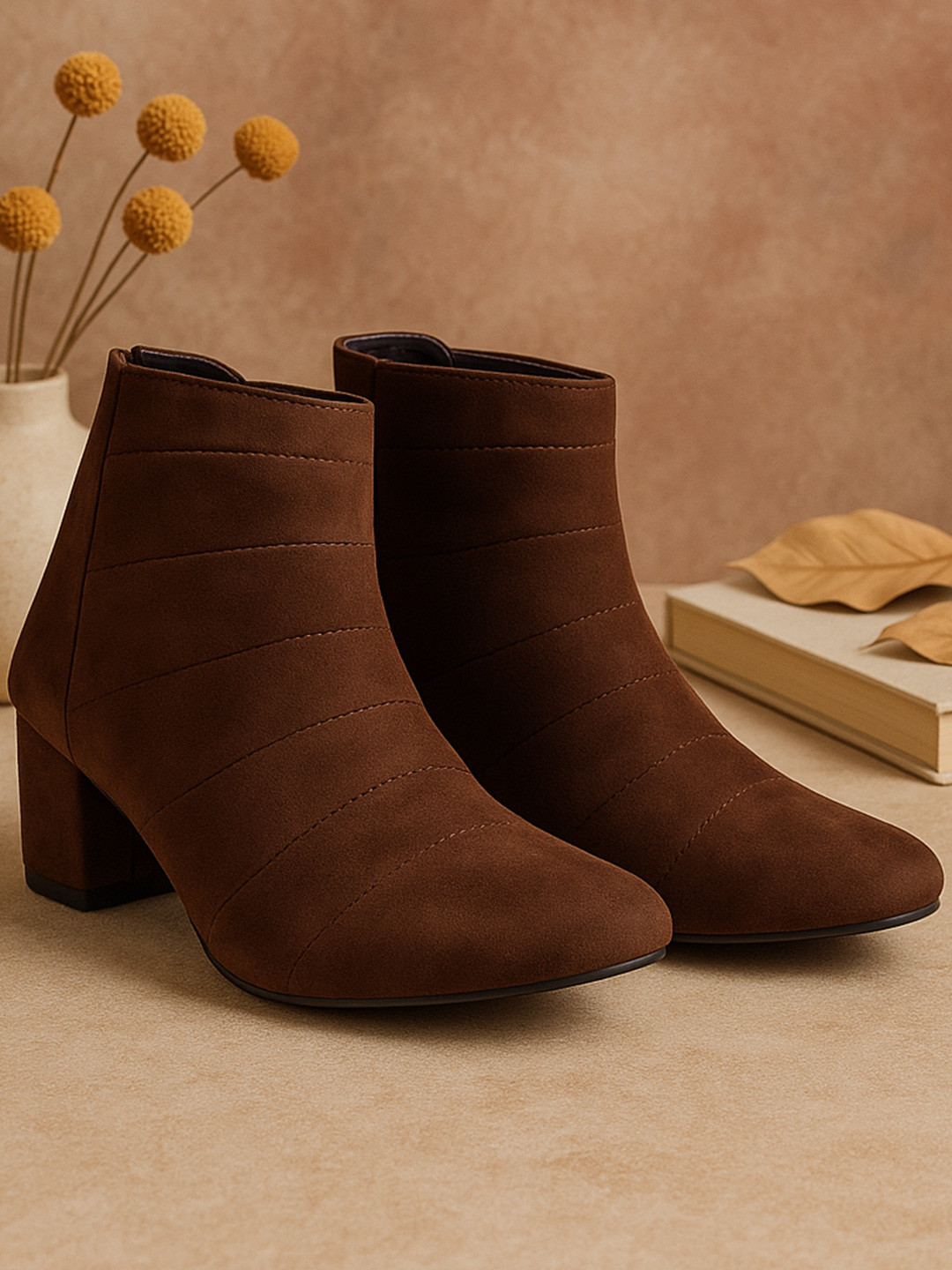 BLINDER Women Textured Block-Heeled Regular Boots