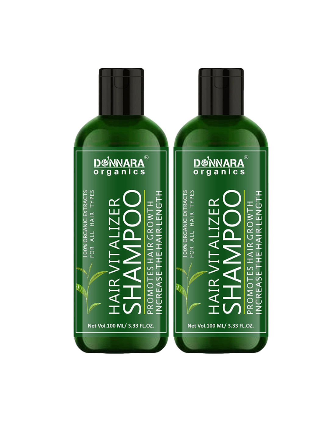 Donnara Organics Set Of 2 Hair Vitalizer Shampoo With Green Tea Extract - 100 ml Each