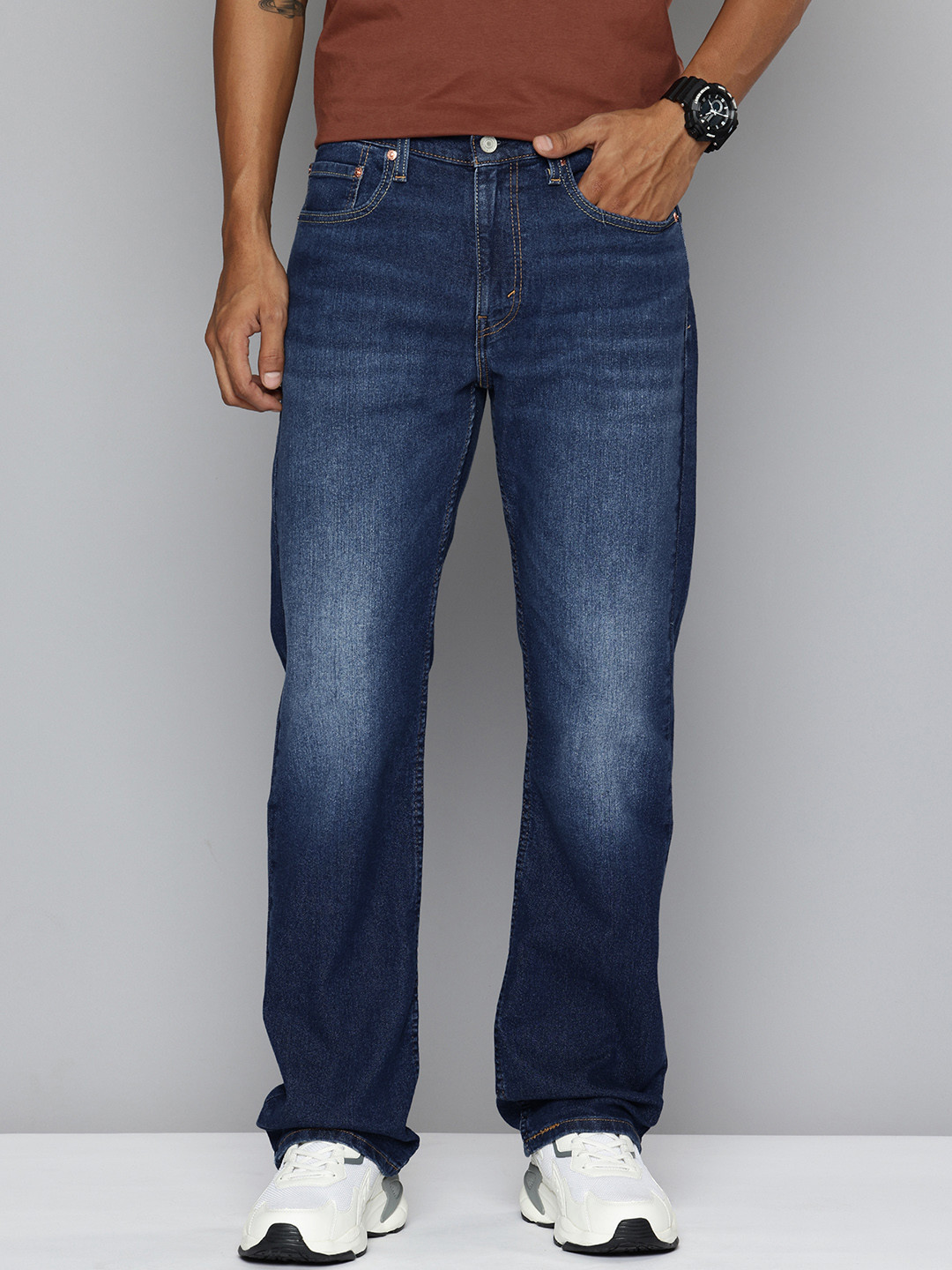 Levis Men 527 Bootcut Fit Heavy Fade Stretchable Jeans