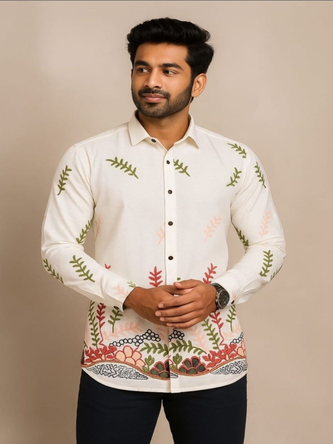 MSV Floral Printed Spread Collar Comfort Cotton Shirt