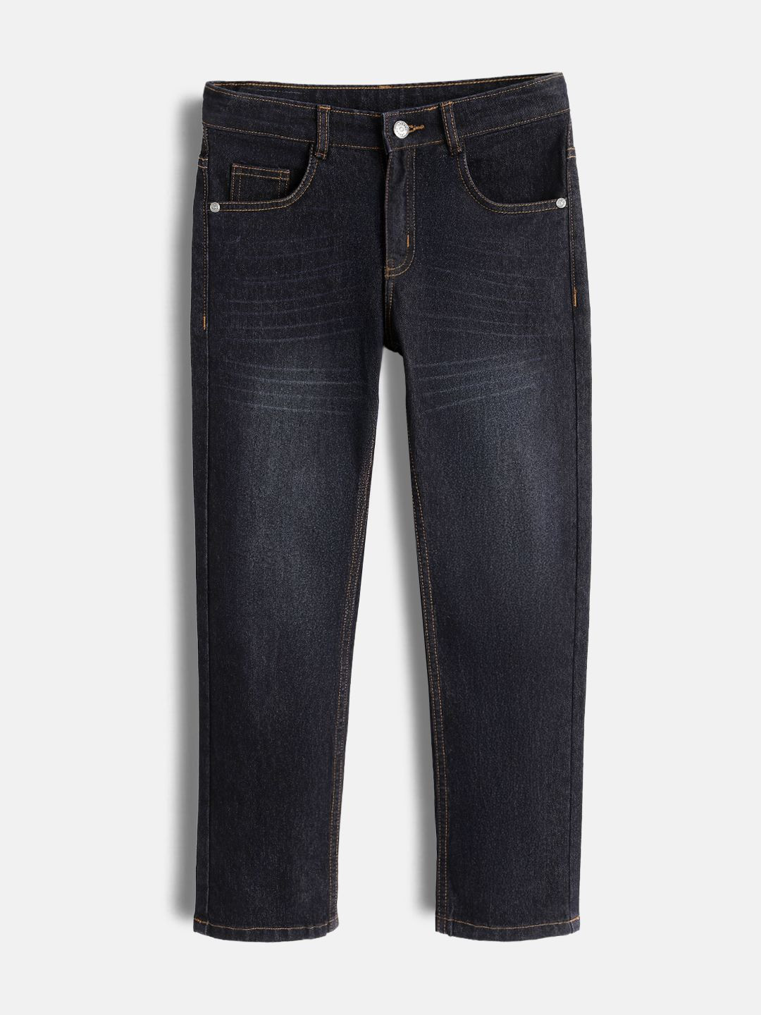 Urbano Juniors Boys Carbon Blue Regular Fit Washed Denim Jeans Stretchable