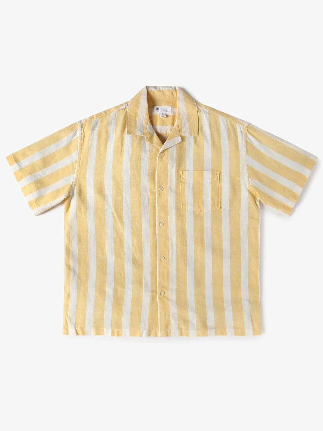 GAP Boys Striped Camp Collar Pure Cotton Shirt