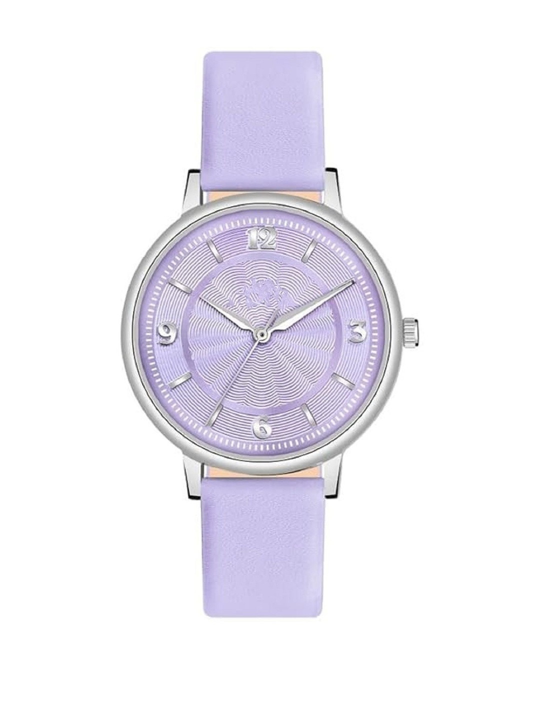 LAKSH Unisex Dial & Leather Straps Analogue Watch Crazy PurpleWS