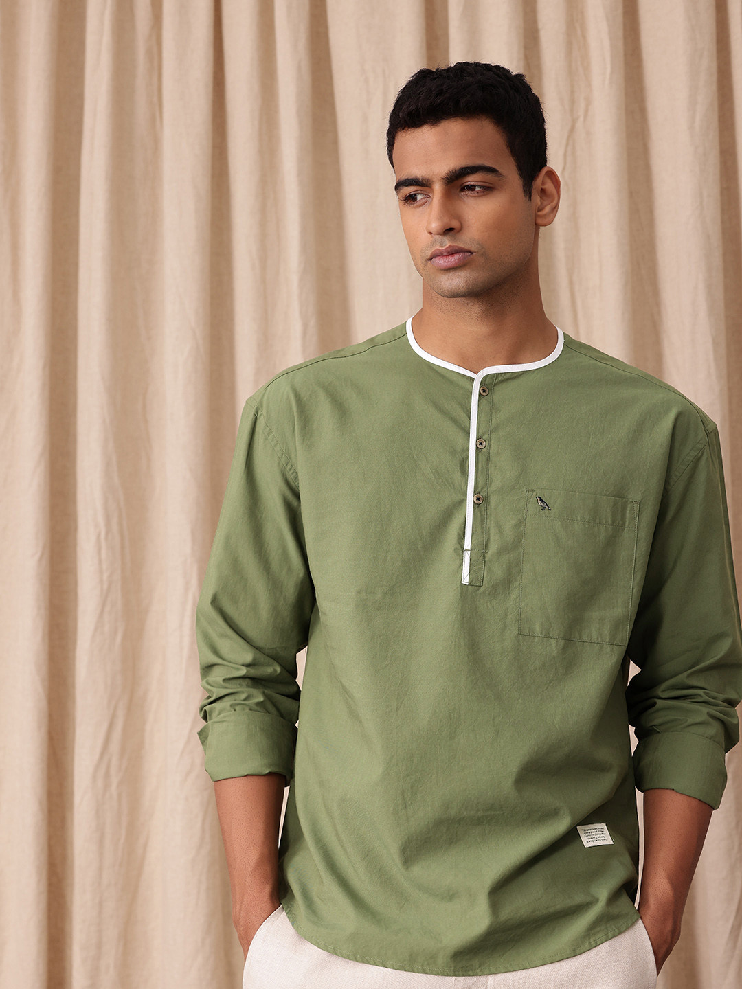 Mr Bowerbird Contrast Trim Casual Shirt