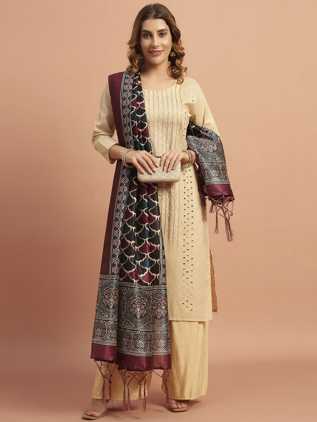 AKSHADEEP Ethnic Motifs Printed Dupatta