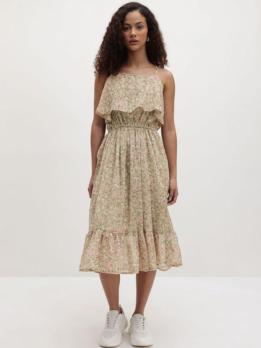 Roadster Women Floral Printed Georgette Fit & Flare Dress