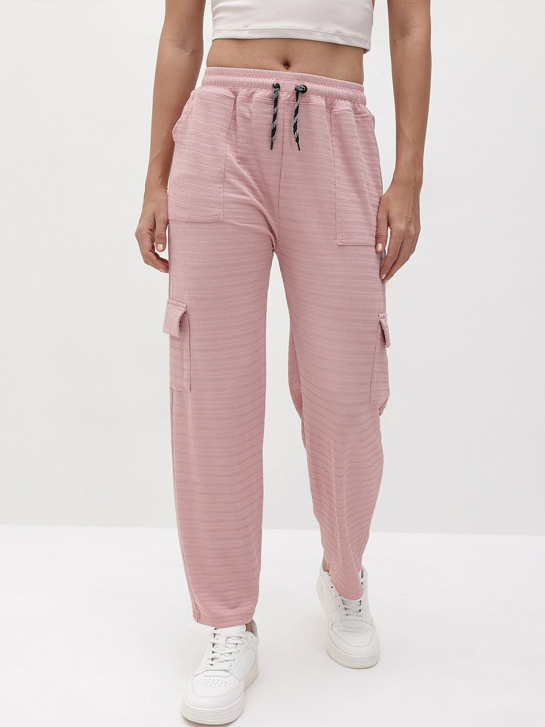 Roadster Women Peach Easy Wash Solid Trousers