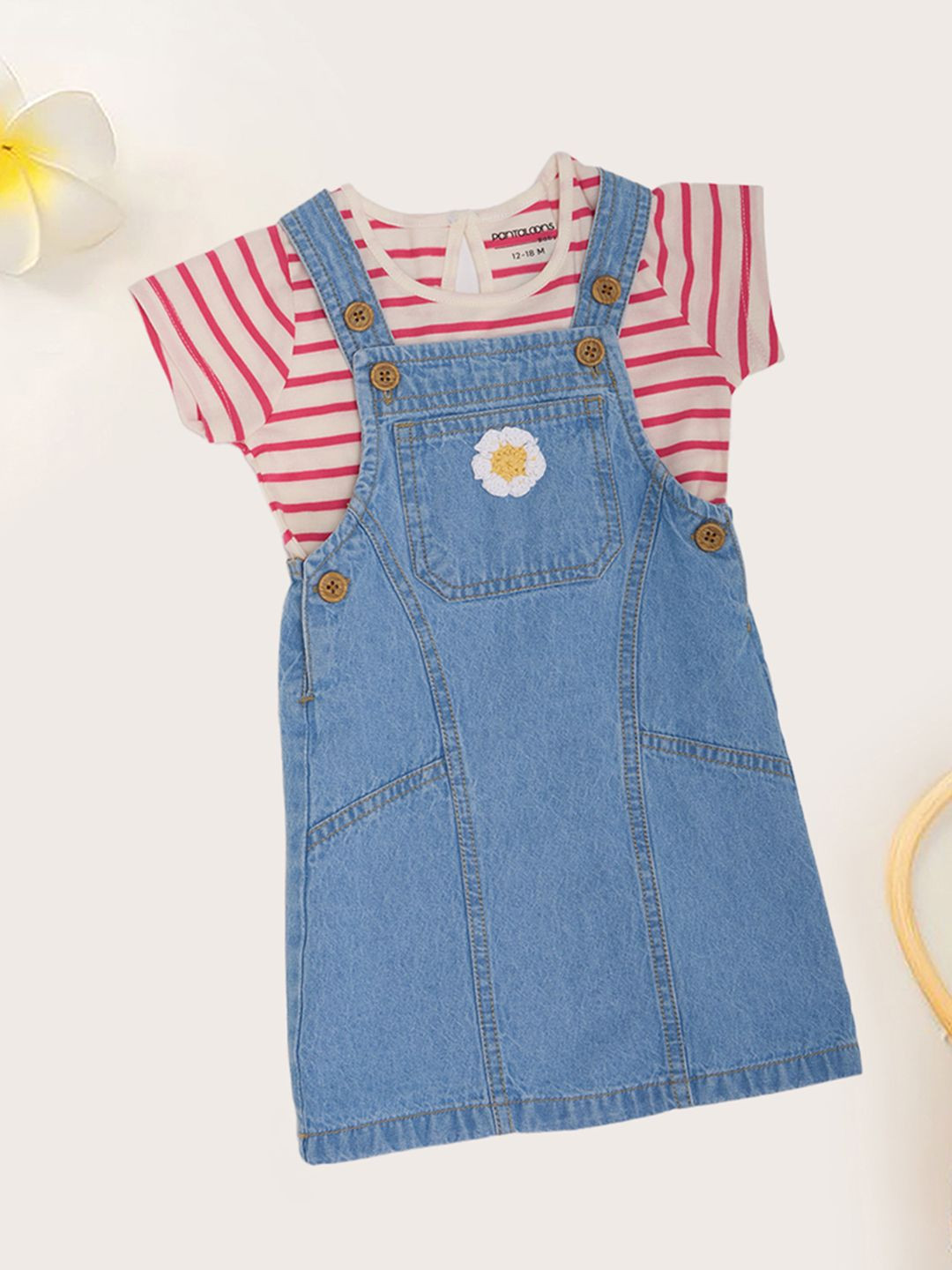 Pantaloons Baby Girls Cotton Pinafore Dress