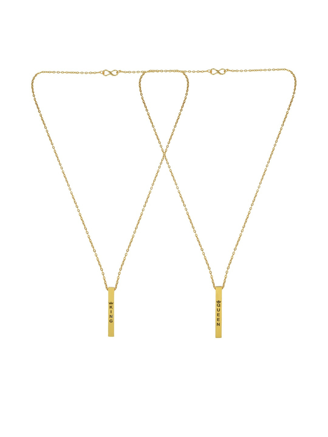 MEMOIR Gold-Plated King & Queen Pendants with Chains