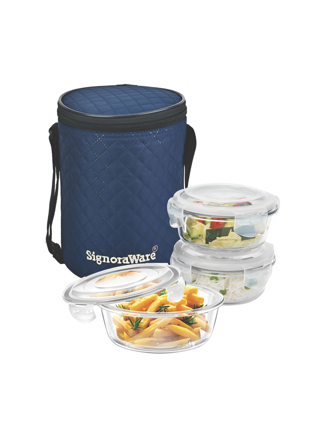 SignoraWare Transparent 2 Pieces Glass Easy to Clean Lunch Boxes