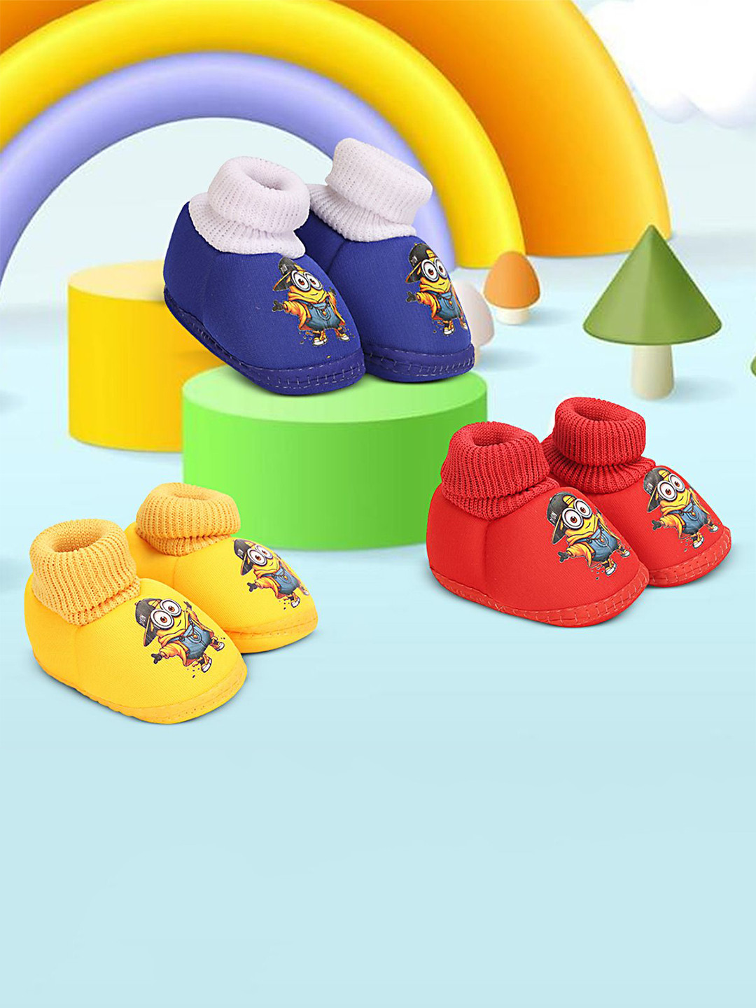 HAWKR Kids Set of 3 Cotton Minions Booties