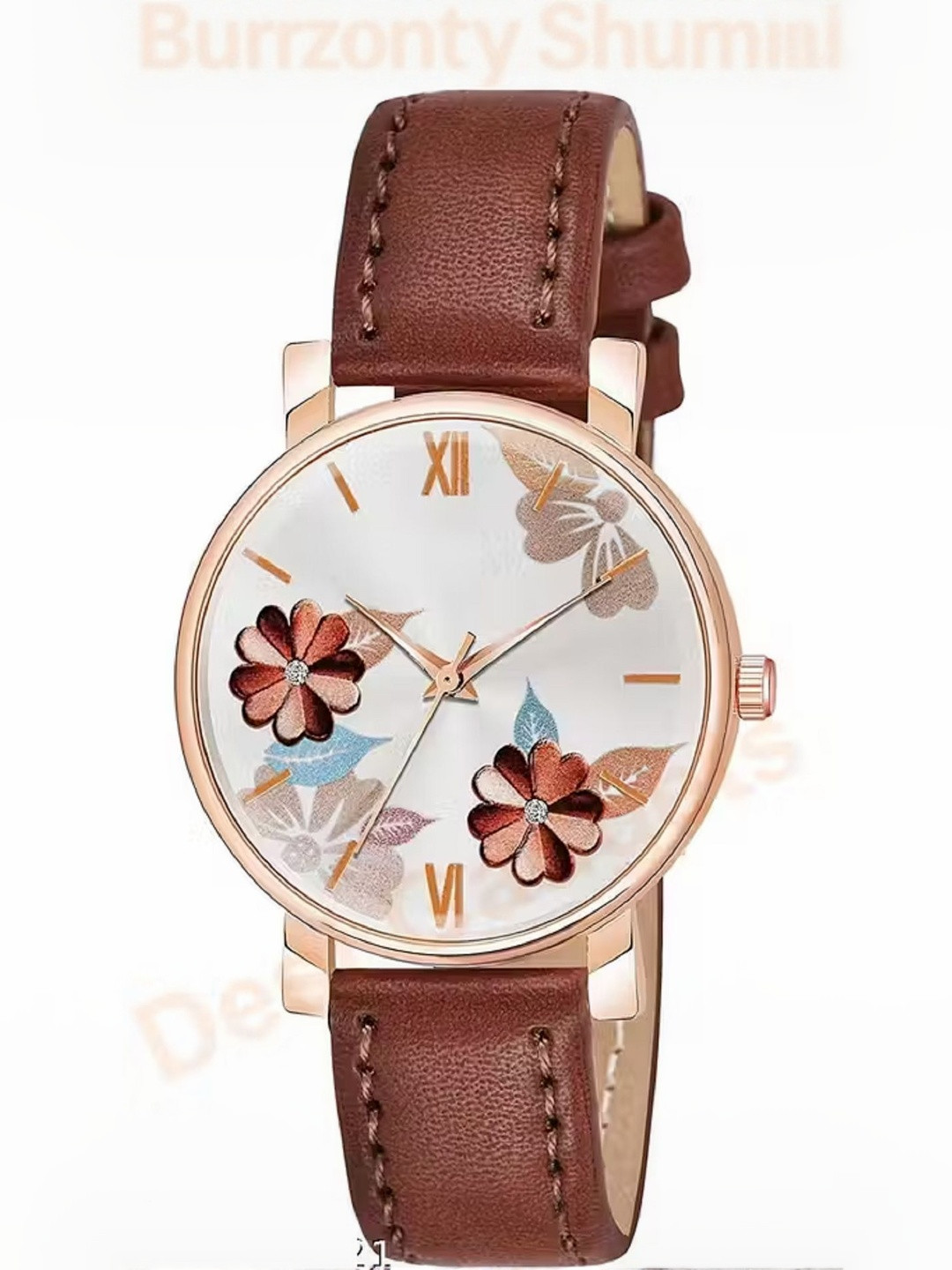 LAKSH Brown Dial & Leather Straps Analogue Watch