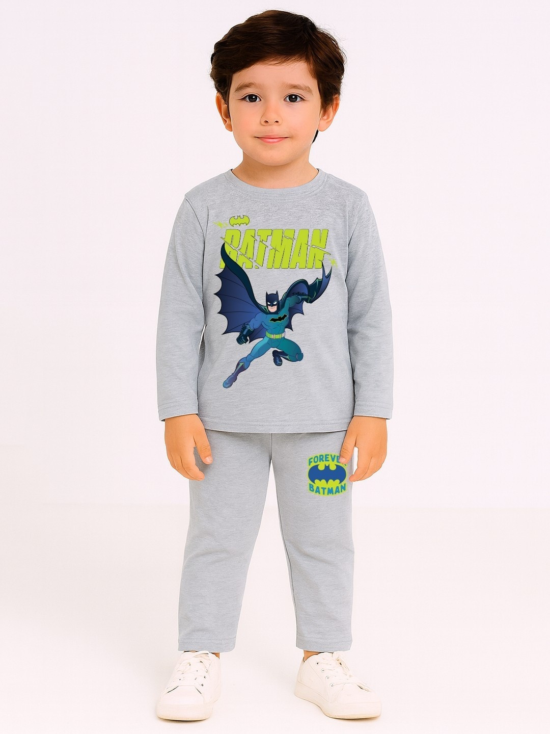 YK X Minute Mirth Boys Batman Printed T-shirt with Pyjamas