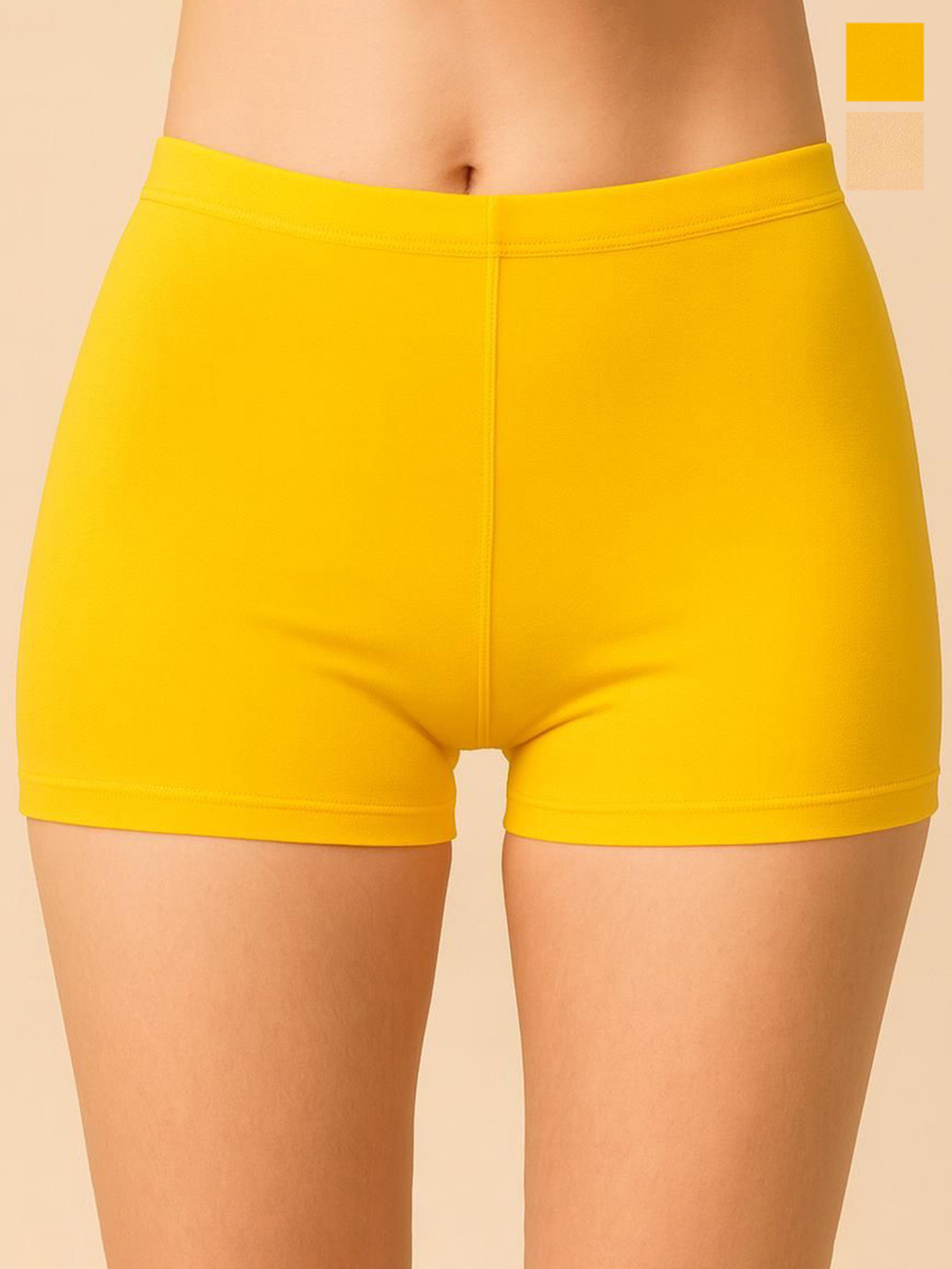 CKARFE Pack Of 2 Boy Shorts Briefs CF SBT-33 D Yellow,Skin XS-2