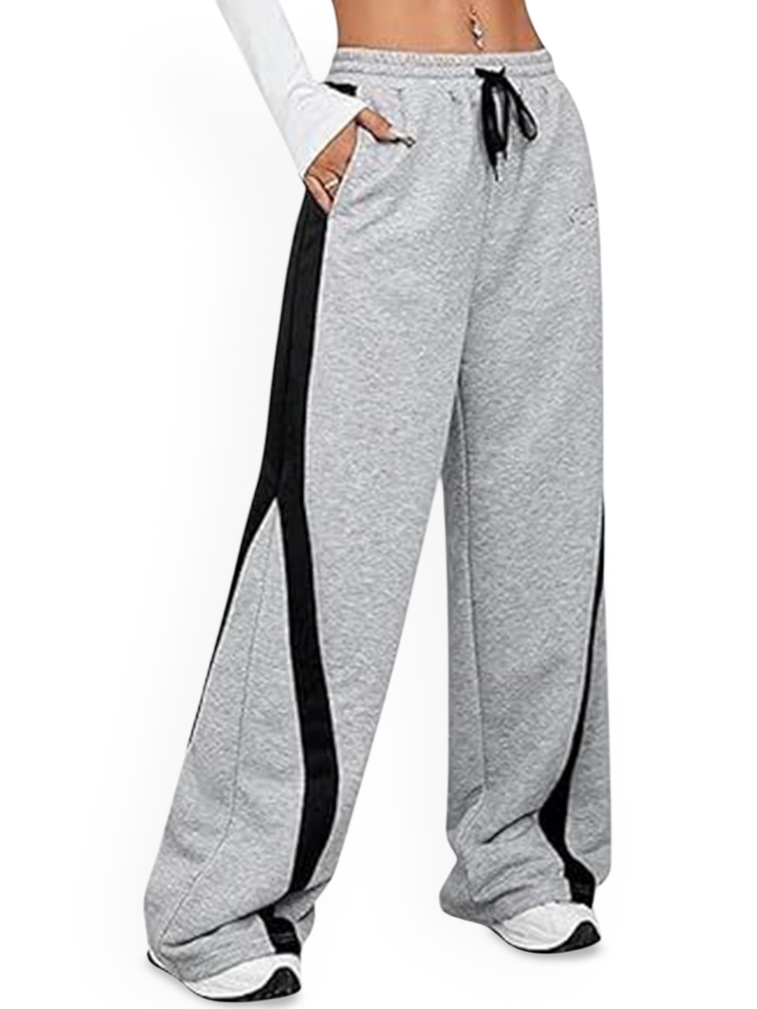Pookiie Women Colourblocked Smart Wrinkle Free Trousers