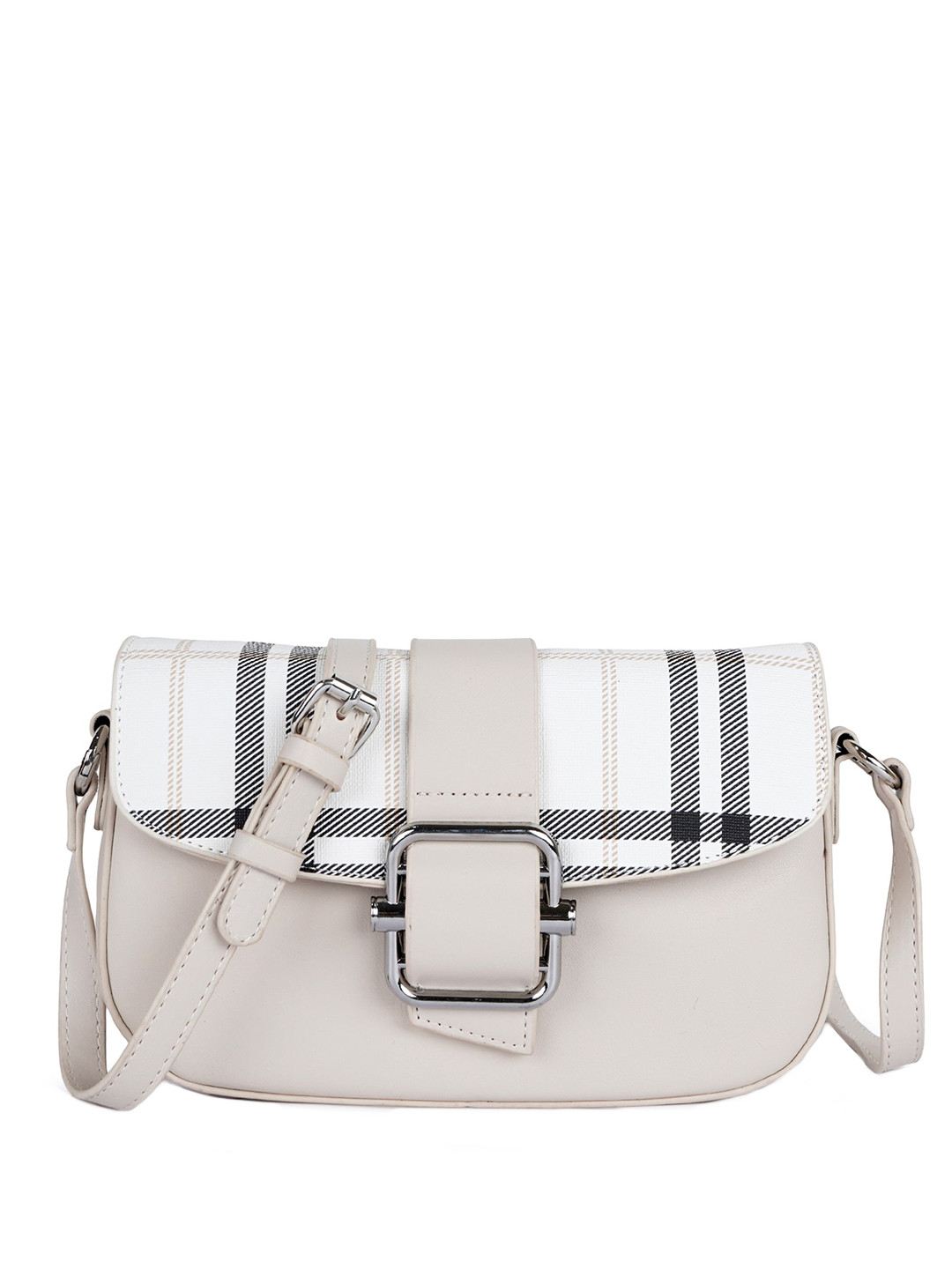 LADY QUINTON Checked Oversized Structured Sling Bag