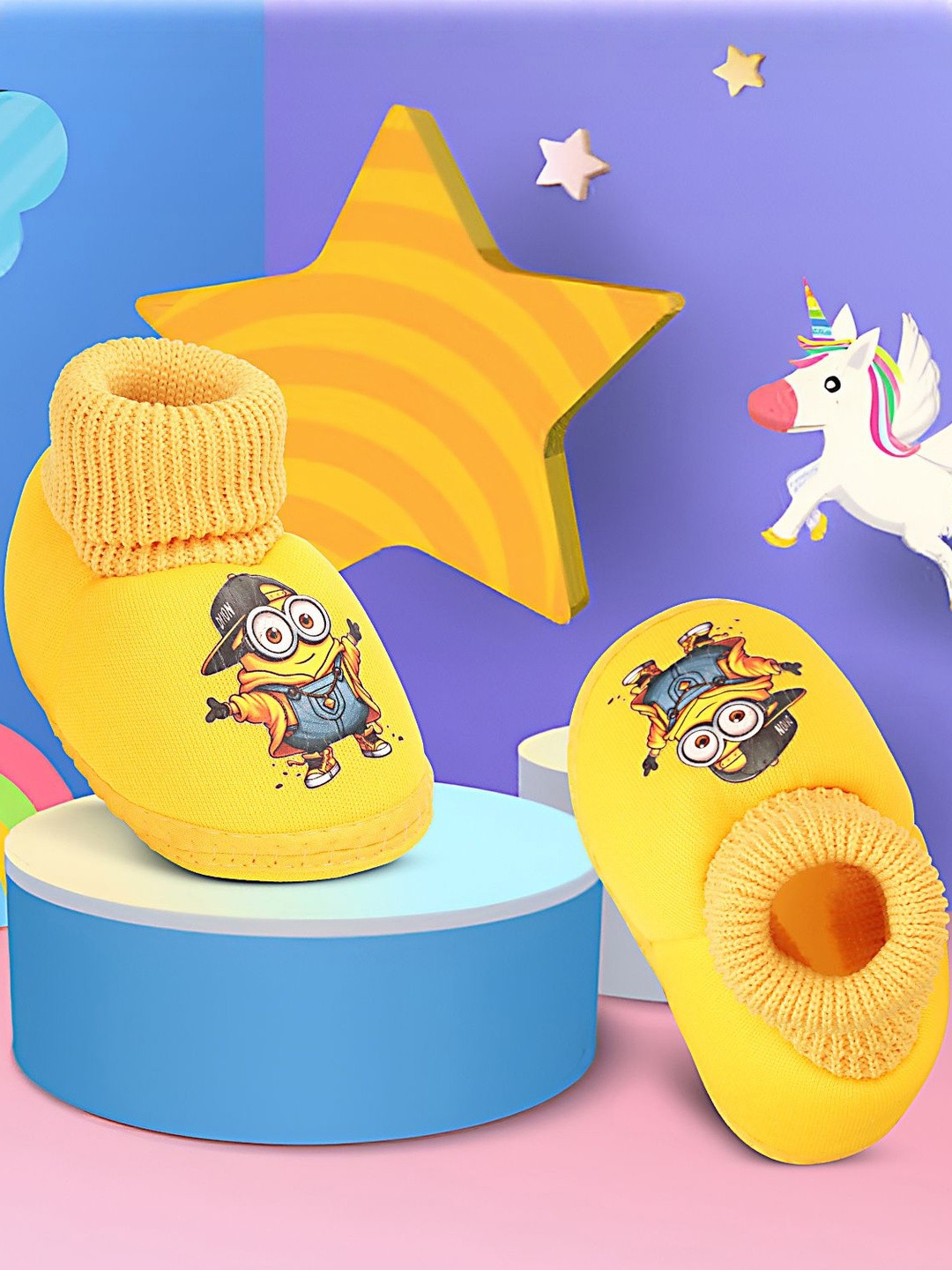 Dhairya Collection Kids Cotton Minions Booties