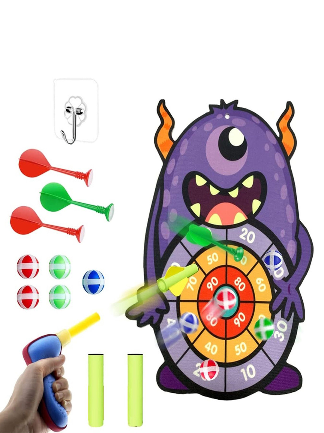 MUREN Target Strategy War Toy Playset Hanger Sticky Bullets Gun Kit Dart Game