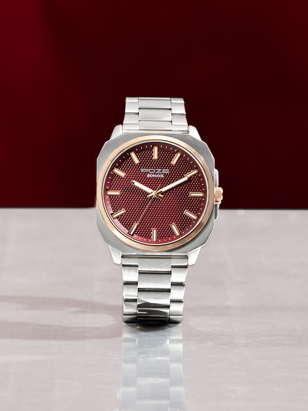 Sonata Poze Drop 6 Men Dial & Bracelet Style Straps Analogue Watch SP70087KM01