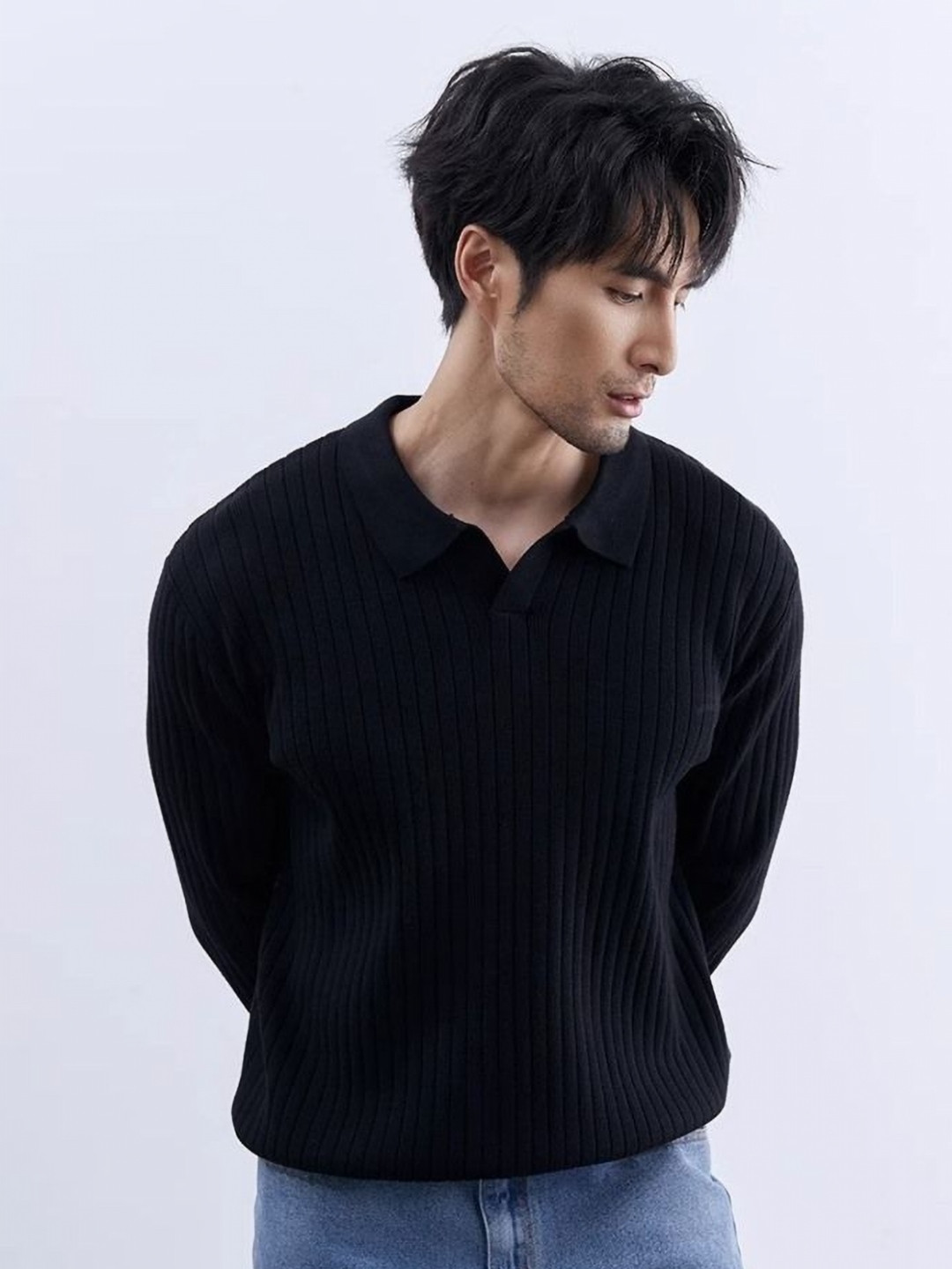 StyleCast Men Regular Fit Long Sleeve Polo Collar T-shirt