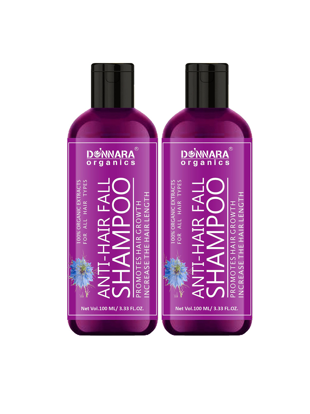 Donnara Organics Set Of 2 Anti Hair Fall Shampoo With Black Seed Extract - 100 ml Each