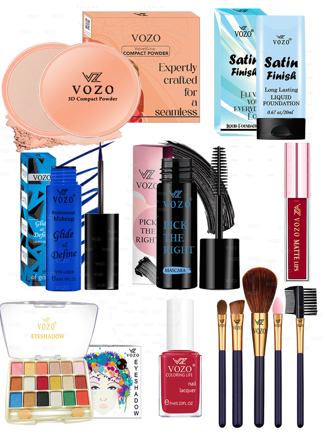 VOZO Everyday Elegance Set Of 12 Makeup Essentials