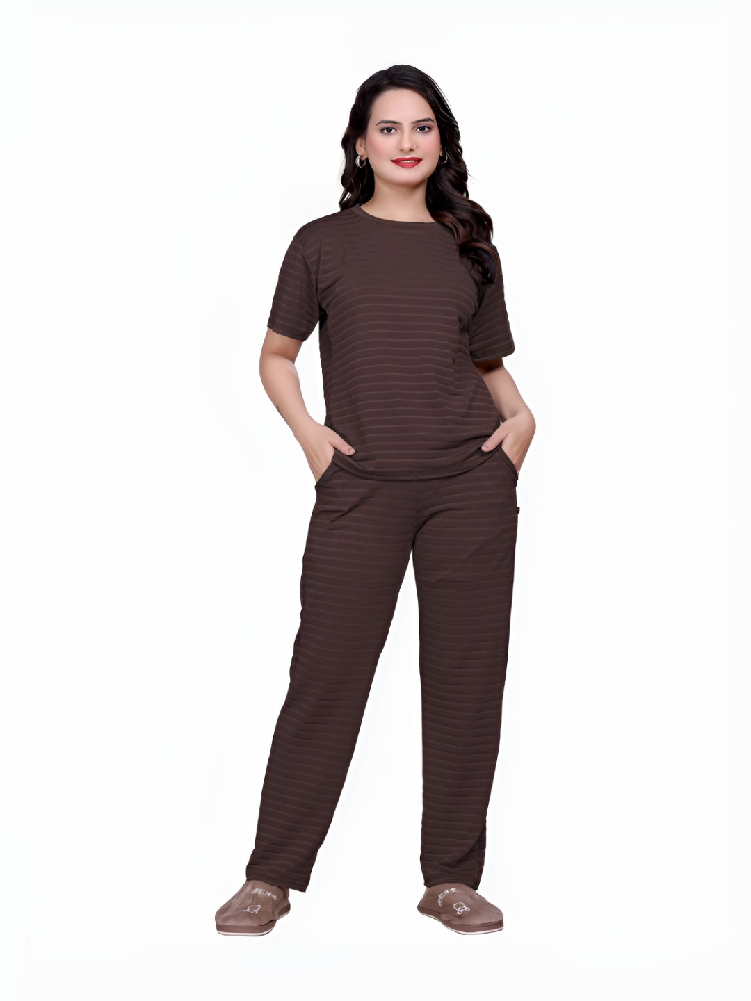 Dorell Womens 2 Piece Co-ord Set With Textured Stripes