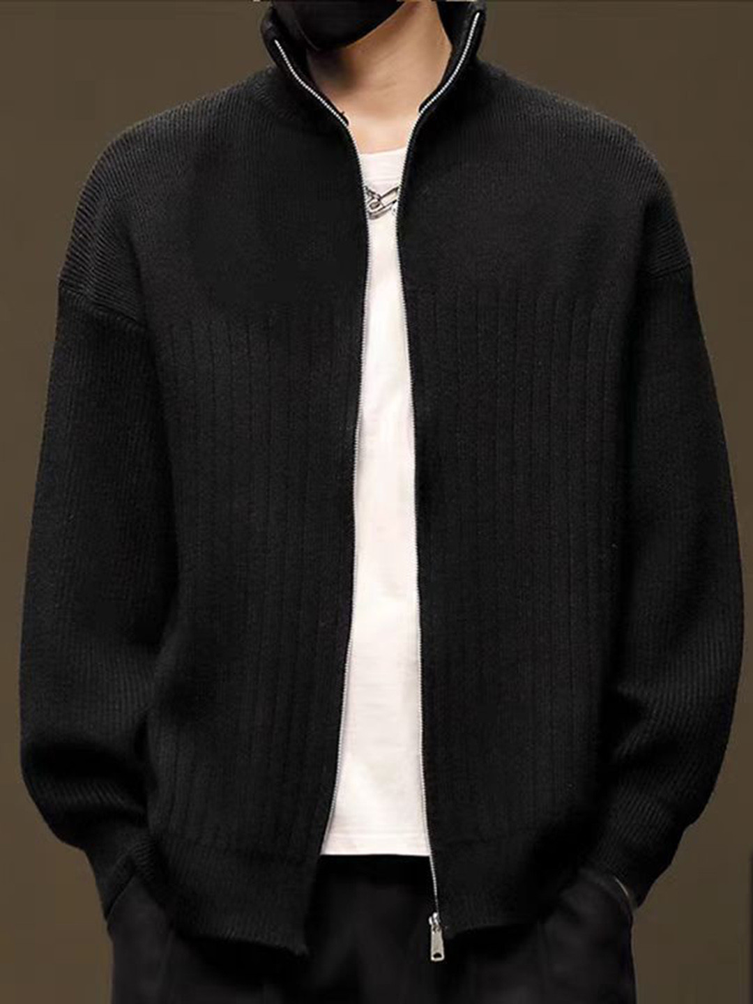 StyleCast Men Cape Jacket with Patchwork