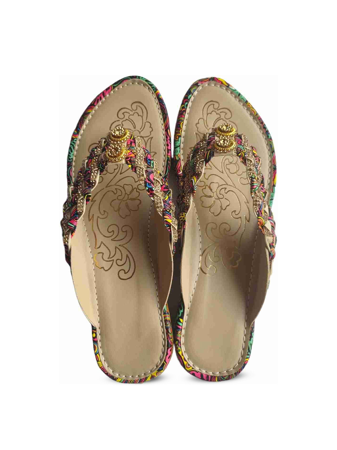 VANIYA SHOES Women Ethnic Embellished Open Toe Flats
