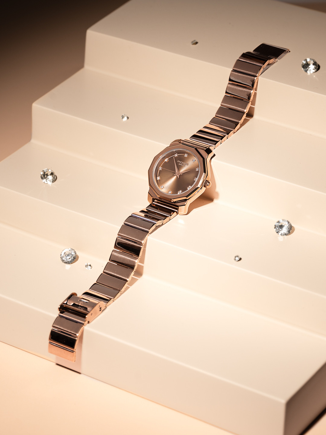 Sonata Poze Drop 6 Quartz Coffee Round Dial Women's Watch - SP80131QM01