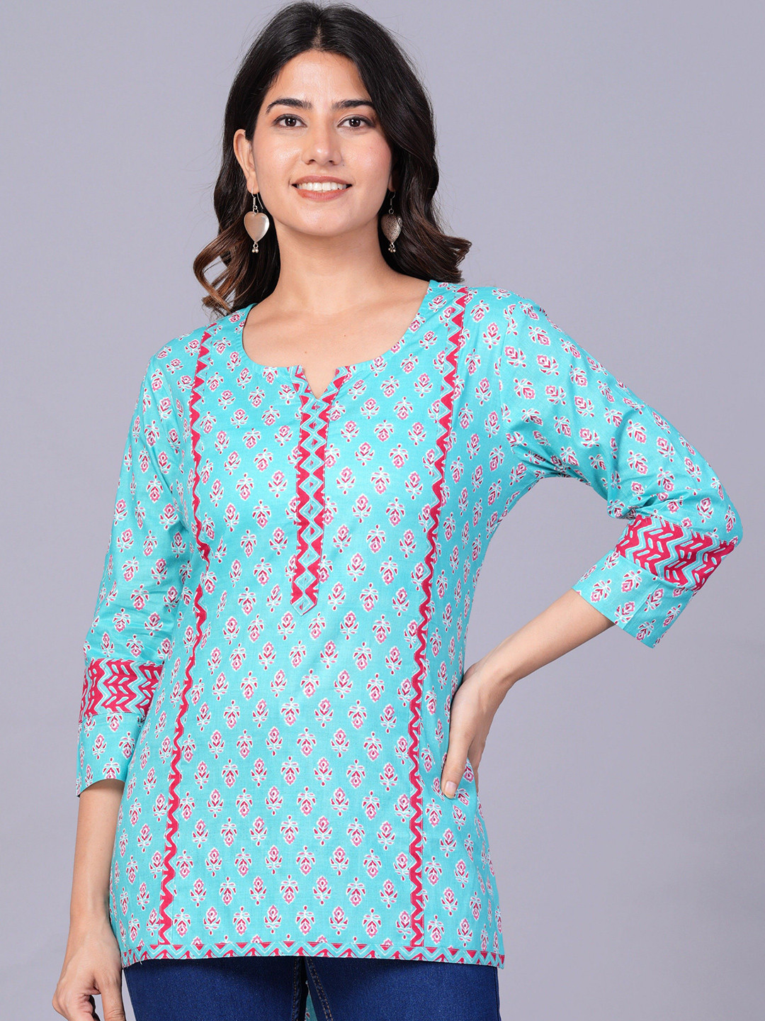 JAIPURI COLLECTION Women Floral Printed Phulkari Pure Cotton Phulkari Kurti
