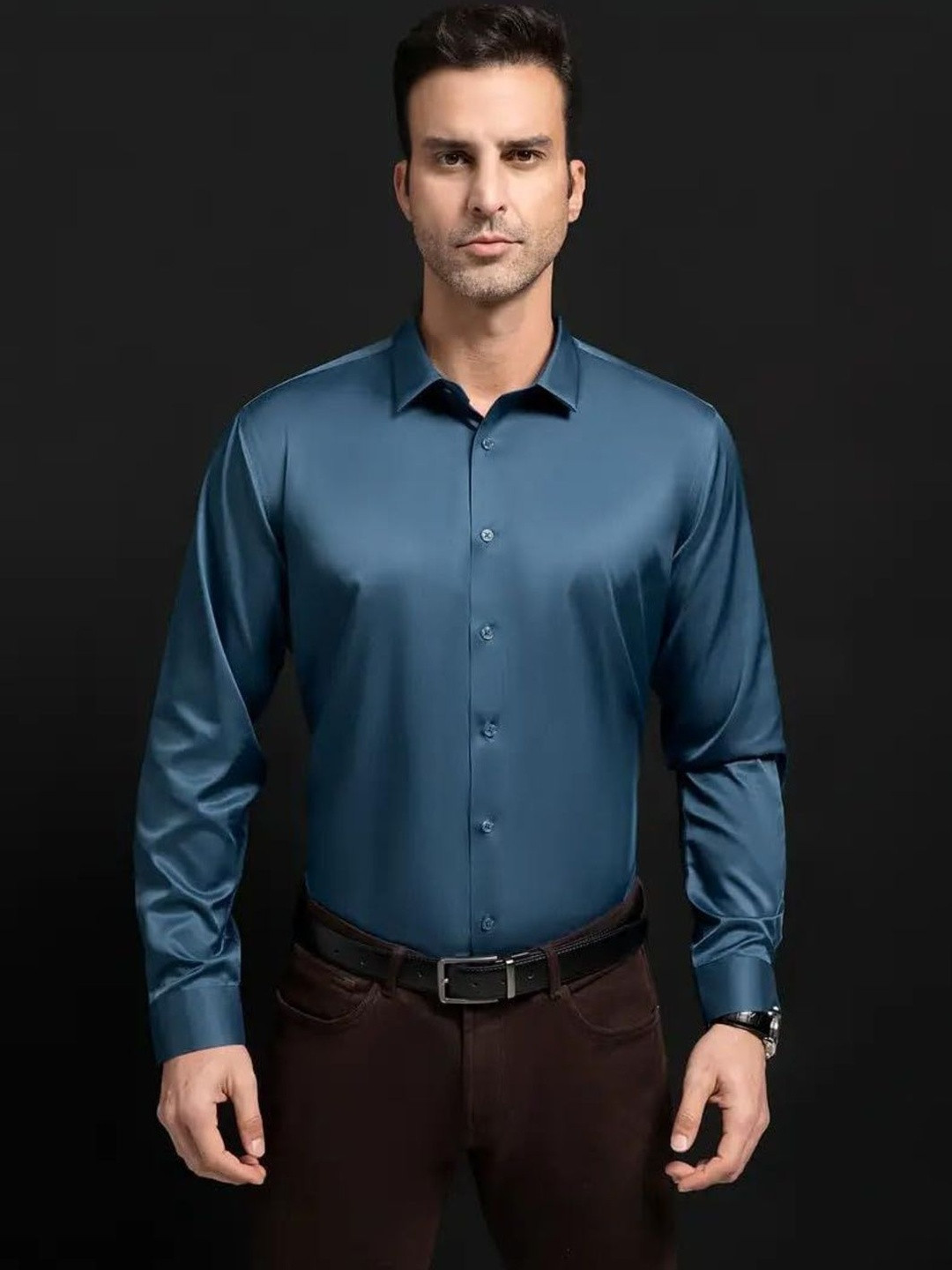 INDOPRIMO Modern Satin Formal Shirt