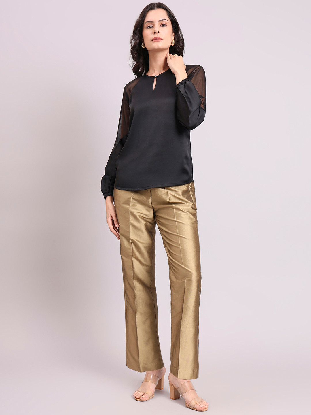 PowerSutra Women Round Neck Blouson with  full sleeves Top