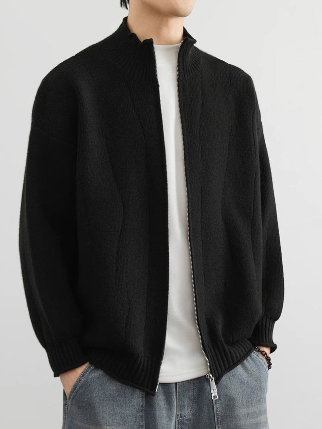 StyleCast Men Cape Jacket with Patchwork
