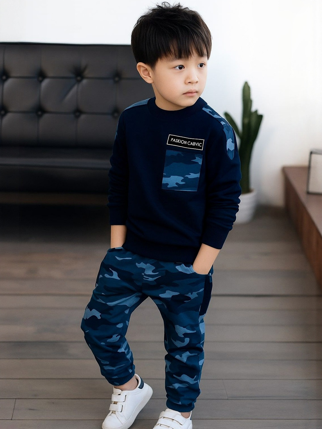BELLIZA Boys Camouflage Printed T-shirt And Trousers Clothing Set