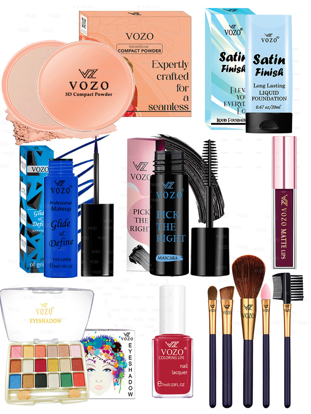 VOZO Everyday Elegance Set Of 12 Makeup Essentials