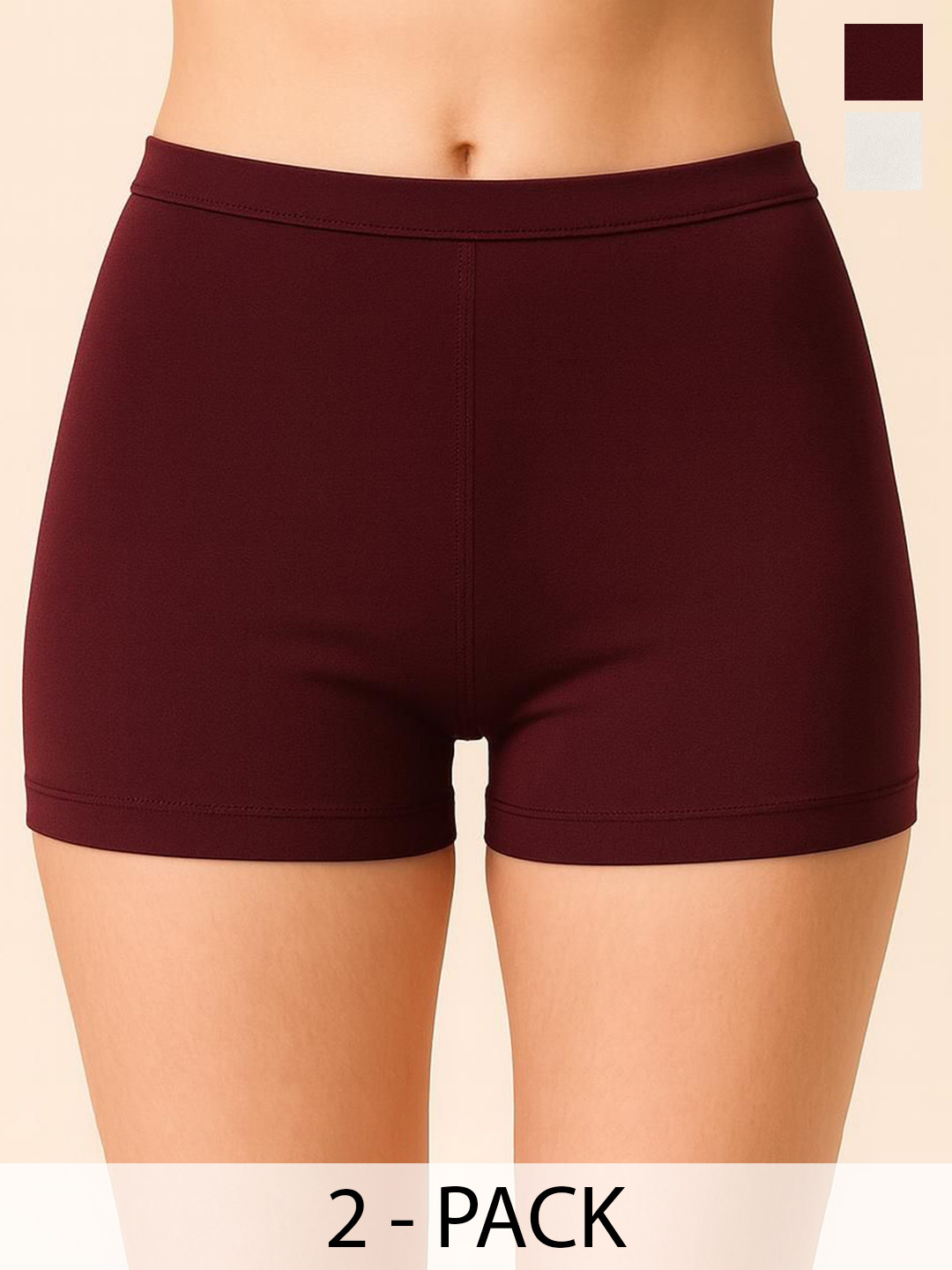 Apraa & Parma Pack of 2 Mid-Rise Boyshort Briefs AP SBT-33 White,Purple XS-2-White,Purple