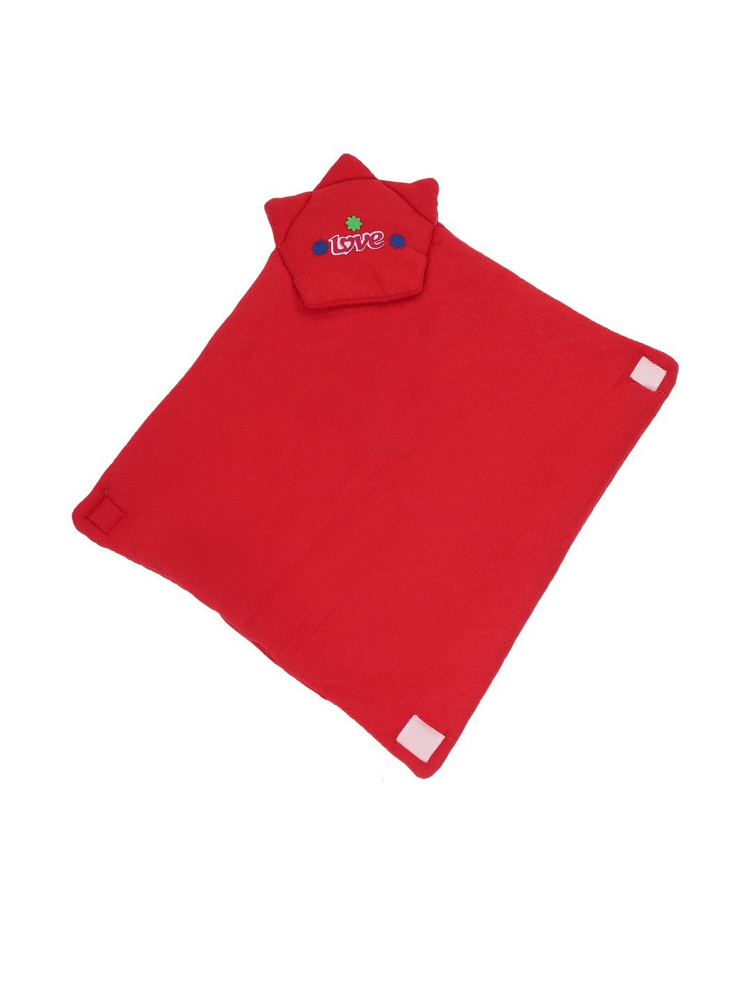 SIDLY PIDLY Kids Unisex Red Solid AC Room Wool 210 GSM Hooded Blanket